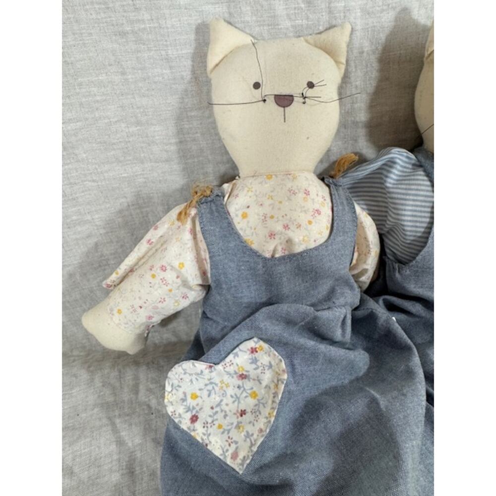 Primative Styled Cat Duo In Denim - Picture 4 of 5